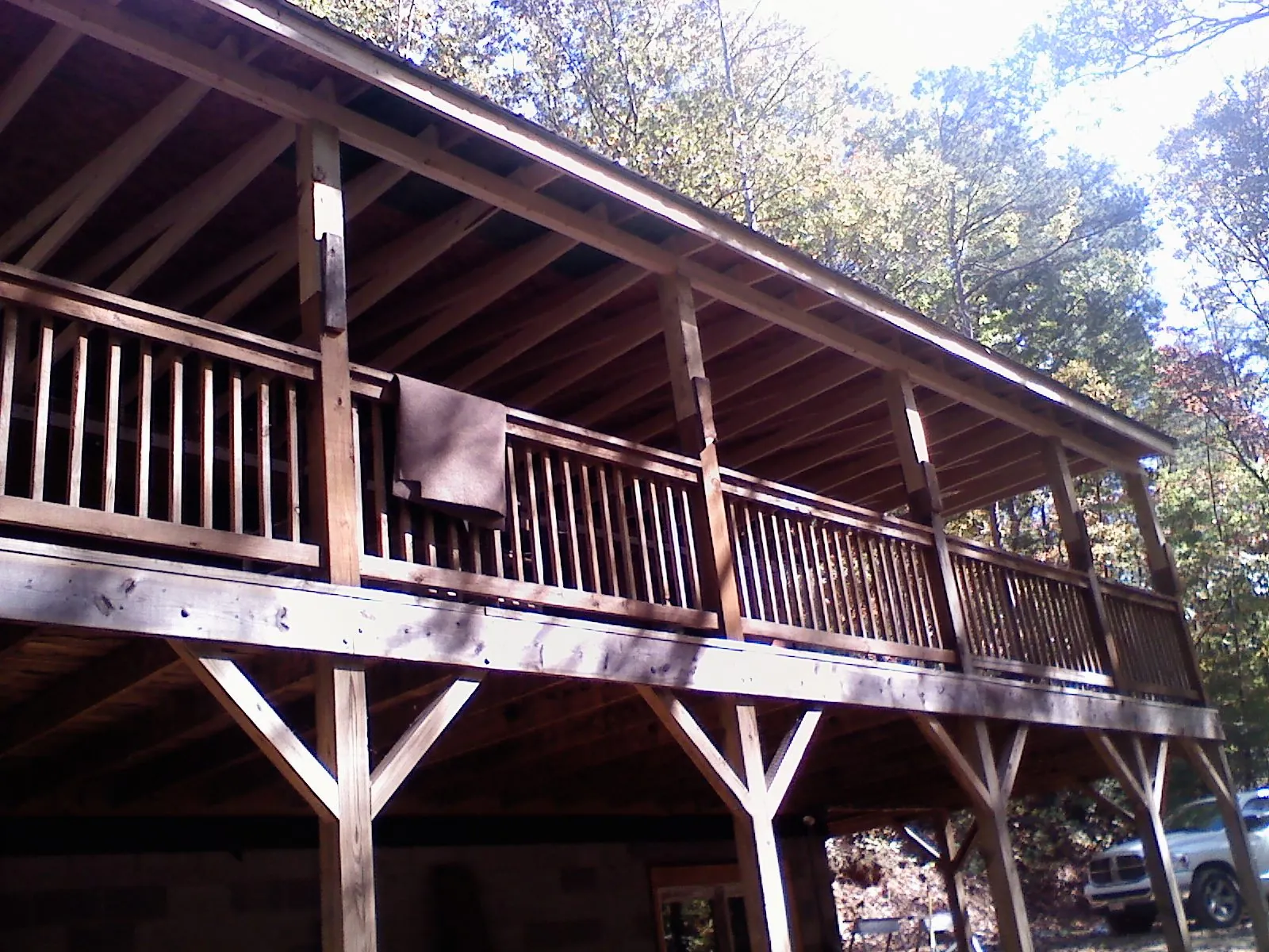 Timber framing under a new elevated porch and deck — Roof Leak Repair in Wapanucka by Roofing Brothers